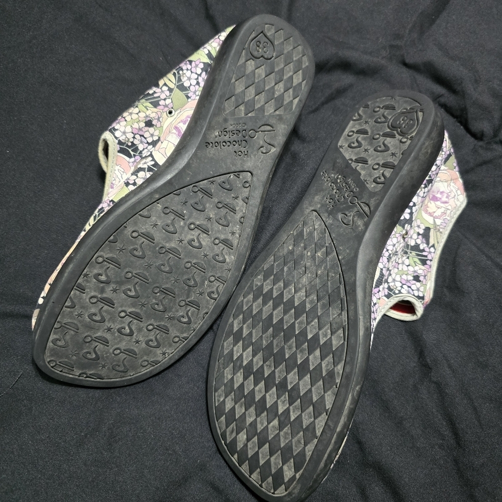 Hot Chocolate Design Mary Jane Flats Flora La Muerte Day of Dead Size 38 US 8 - Picture 3 of 4